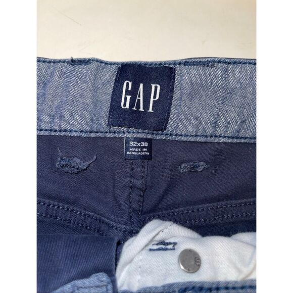 GAP Men’s Blue Straight Fit Chino Pants Size 32x30 Cotton Stretch Casual Work‎ - Picture 4 of 5